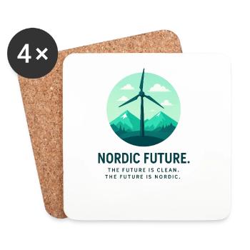 L’avenir nordique : l’énergie éolienne verte - Dessous de verre (lot de 4) - blanc - Devant