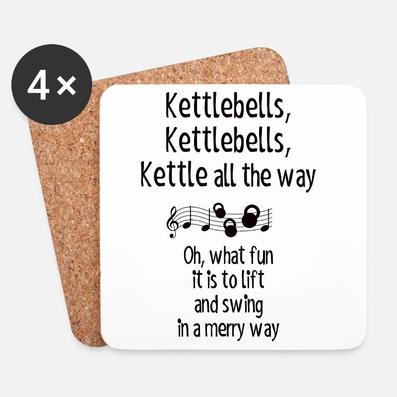 Kettlebells, Jinglebells - bestes Geschenk - Untersetzer (4er-Set) - Weiß