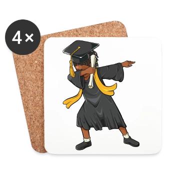 Afro Dabbing Girl Graduation Class 2026 - Coasters (set of 4) - white - Front