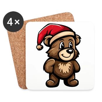 Noël de l’ours - Dessous de verre (lot de 4) - blanc - Devant