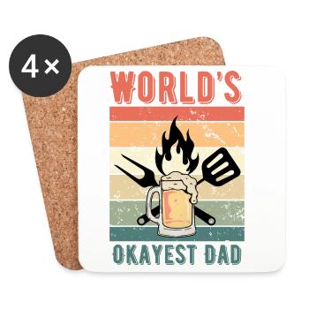 Le meilleur (et peut-être le plus drôle) papa du monde - Dessous de verre (lot de 4) - blanc - Devant