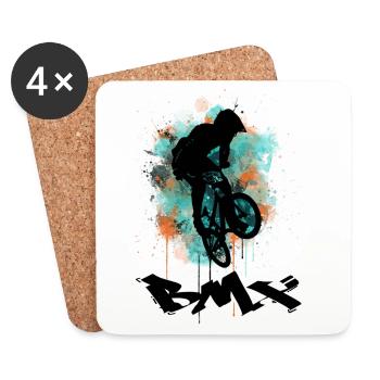 Vélo BMX - Dessous de verre (lot de 4) - blanc - Devant