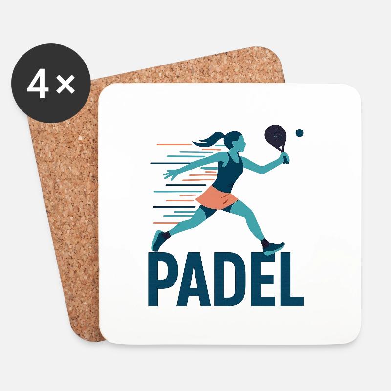 Padel Kraftsprint Logo - Untersetzer (4er-Set) - Weiß