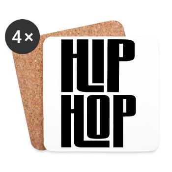 Hip Hop Bold Logo - Dessous de verre (lot de 4) - blanc - Devant