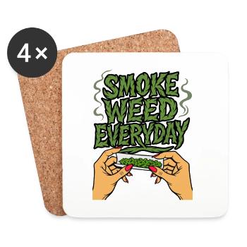 Everyday Smoke Funny Green Style - Dessous de verre (lot de 4) - blanc - Devant