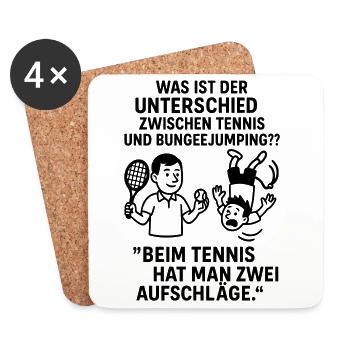 bungee tennis joke black humor - Coasters (set of 4) - white - Front