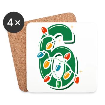 Fun 67 Numéro 6-7 6 7 Assorti Noël Six Vous - Dessous de verre (lot de 4) - blanc - Devant