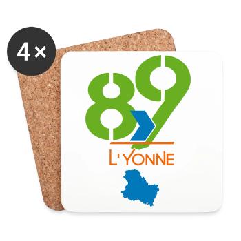 Logo 89 L'Yonne - Untersetzer (4er-Set) - Weiß - Vorne