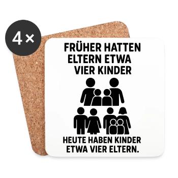 kinder eltern witz - Untersetzer (4er-Set) - Weiß - Vorne