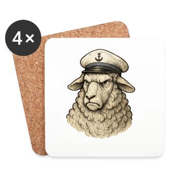 Schafkapitän im Ankerlook - Untersetzer (4er-Set) - Weiß - Vorne