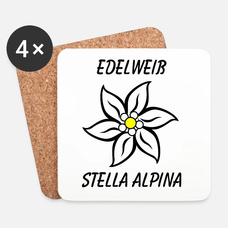Edelweiss-edelweiss - Untersetzer (4er-Set) - Weiß
