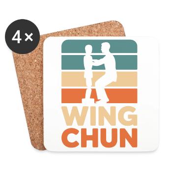 Wing Chun Retro Silhouette - Coasters (set of 4) - white - Front