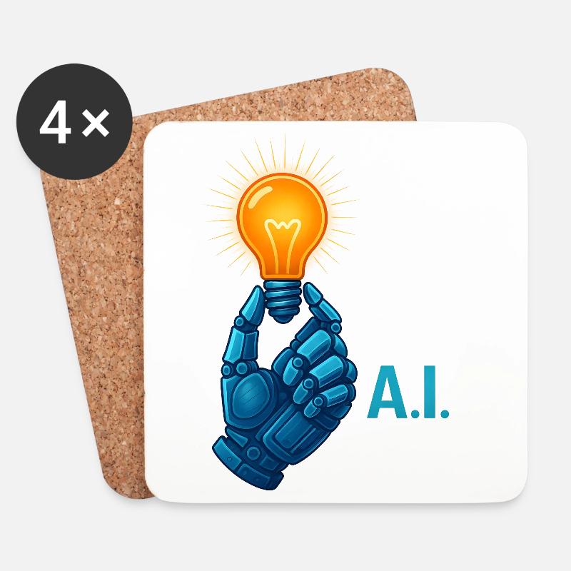 ai Tech Statement mit coolem Vibe funny - Untersetzer (4er-Set) - Weiß