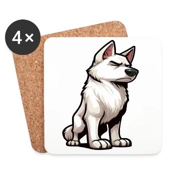 Chiens bergers blancs bergers - Dessous de verre (lot de 4) - blanc - Devant