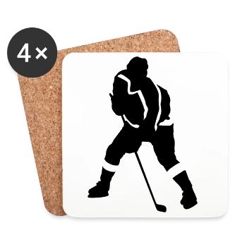 Hockey sur glace - Dessous de verre (lot de 4) - blanc - Devant