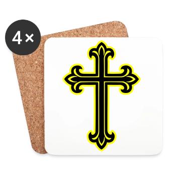 Cross Symbol Christian - Coasters (set of 4) - white - Front