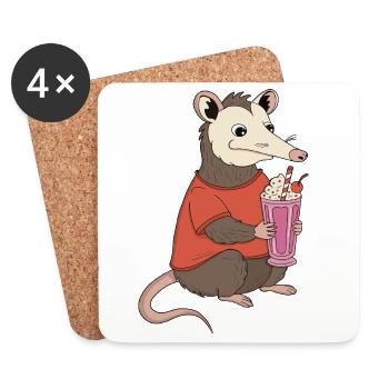 Opossum-Milchshake-Delight - Untersetzer (4er-Set) - Weiß - Vorne