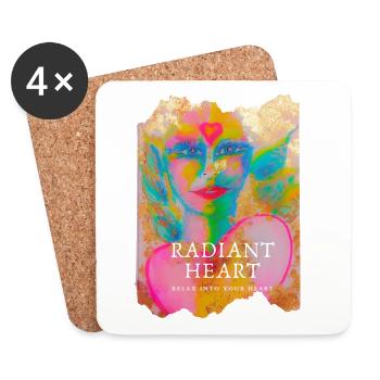 Radiant Heart - Untersetzer (4er-Set) - Weiß - Vorne