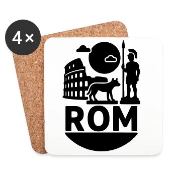Rome Silhouette Landmark - Coasters (set of 4) - white - Front