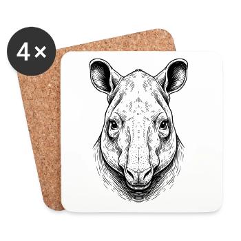 Tapir - Dessous de verre (lot de 4) - blanc - Devant