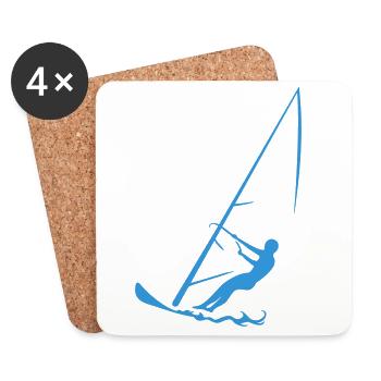 Surfeur - Dessous de verre (lot de 4) - blanc - Devant
