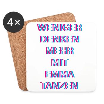 Hardtekk Tekk - Untersetzer (4er-Set) - Weiß - Vorne
