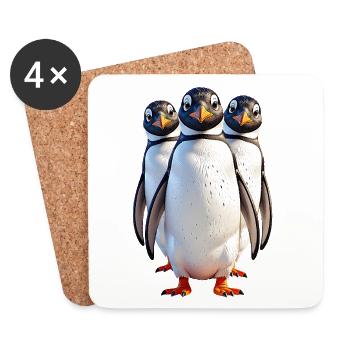 Pingouin - Dessous de verre (lot de 4) - blanc - Devant