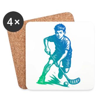 Un motif réservé au floorball - Dessous de verre (lot de 4) - blanc - Devant