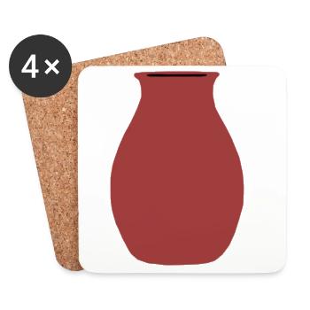 Terracotta Vase Silhouette - Coasters (set of 4) - white - Front