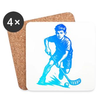 Focus purement sur le floorball - Dessous de verre (lot de 4) - blanc - Devant
