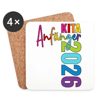 Kita Anfänger 2026 - Untersetzer (4er-Set) - Weiß - Vorne