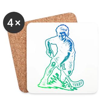 Vintage floorball design for floorball - Coasters (set of 4) - white - Front