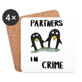Partners in Crime - Coasters (set of 4) - white - Front