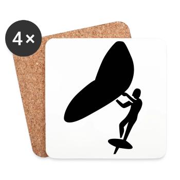 Wingfoil minimalistic logo - Untersetzer (4er-Set) - Weiß - Vorne