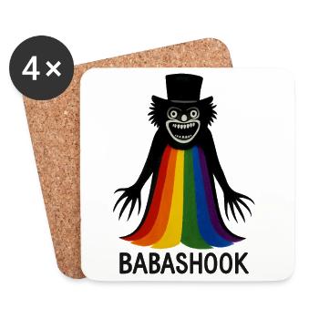 BABASHOOK: Der fabelhafte Regenbogengeist des Stolzes - Untersetzer (4er-Set) - Weiß - Vorne
