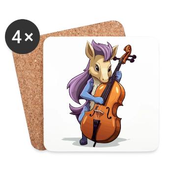 Unicorn Cello Player - Coasters (set of 4) - white - Front