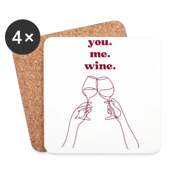 Toi. Moi. du vin. - Dessous de verre (lot de 4) - blanc - Devant
