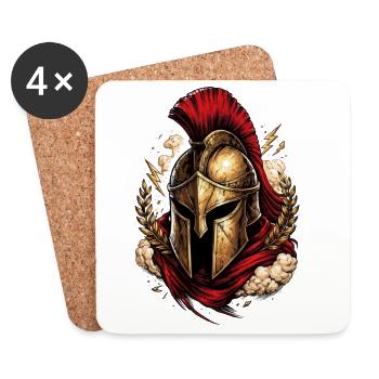 Sparta Warrior - Coasters (set of 4) - white - Front