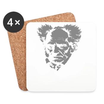 Das Leben ist Leiden: Schopenhauer Tee - Untersetzer (4er-Set) - Weiß - Vorne