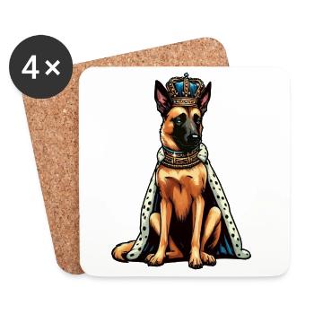 Berger Belge Malinois Propriétaire Malinois - Dessous de verre (lot de 4) - blanc - Devant