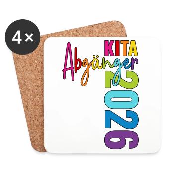 Kita Abgänger 2026  - Untersetzer (4er-Set) - Weiß - Vorne
