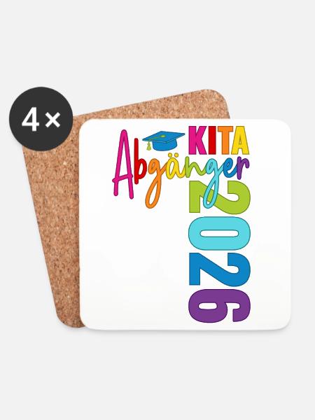 Kita Abgänger 2026 - Untersetzer (4er-Set) - Weiß