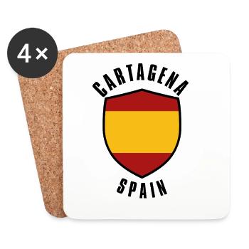 Bouclier de Carthagène Espagne - Dessous de verre (lot de 4) - blanc - Devant