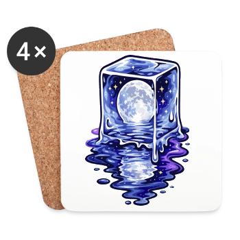 Moonlit Cube Melting - Coasters (set of 4) - white - Front