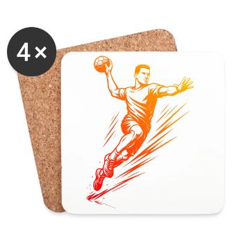 En résumé, handball masculin - Dessous de verre (lot de 4) - blanc - Devant