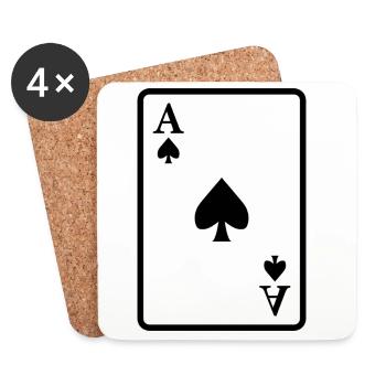 Pik-Ass - Untersetzer (4er-Set) - Weiß - Vorne