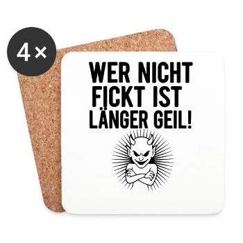 Geiler Teufel Grafik - Untersetzer (4er-Set) - Weiß - Vorne