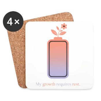 My Growth Requires Rest – Selfcare Design - Untersetzer (4er-Set) - Weiß - Vorne