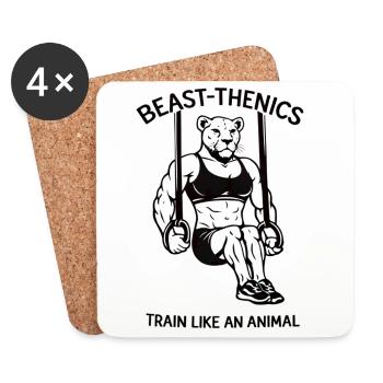 Train like a beast - Löwin - Fitness  - Workout - Untersetzer (4er-Set) - Weiß - Vorne