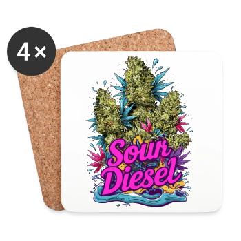 Sour Diesel - Untersetzer (4er-Set) - Weiß - Vorne